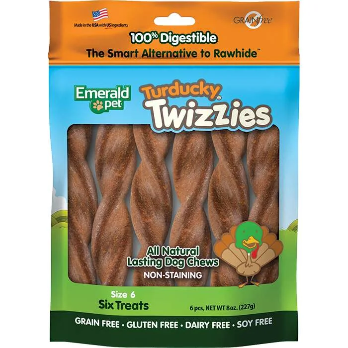 Emerald Pet Turducky Twizzies Dog Treats, 6pk