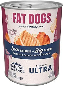 Natural Balance Fat Dogs Chicken & Salmon recipe in broth 13oz