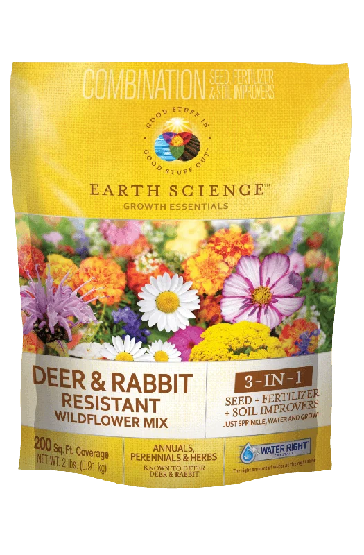 Earth Science Deer & Rabbit Resistant Flower Mix 3-in-1 Formula