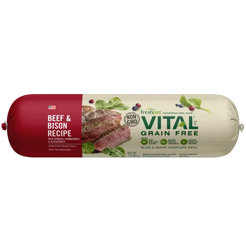 VITAL® Freshpet Grain Free Beef & Bison Recipe with Spinach, Cranberries & Blueberries