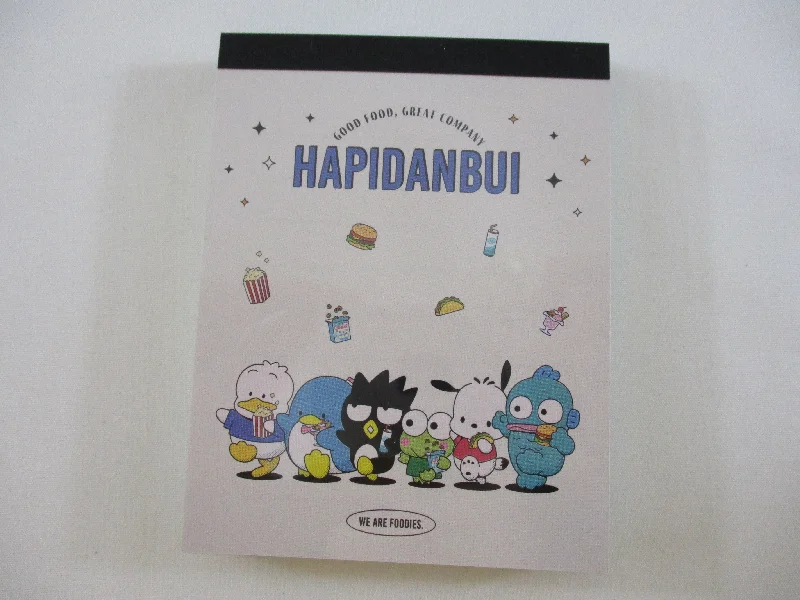 Cute Kawaii Sanrio Hapidanbui Badtz Keroppi Pochacco Pekkle Tuxedosam Good Food Foodies Mini Notepad / Memo Pad - A - Stationery Designer Paper Collection