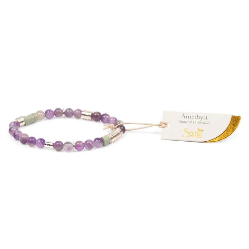 Scout Curated Wears : Intermix Stone Stacking Bracelet Amethyst Stone of Protection