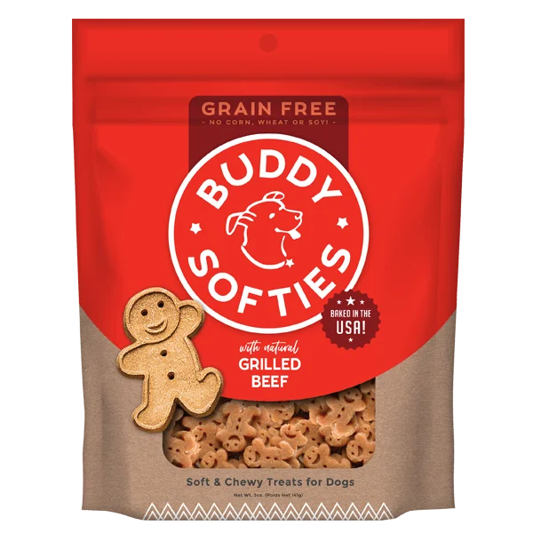 Cloud Star Grain-Free Soft & Chewy Buddy Biscuits Slow Roasted Beef Flavor Dog Treats, 5oz