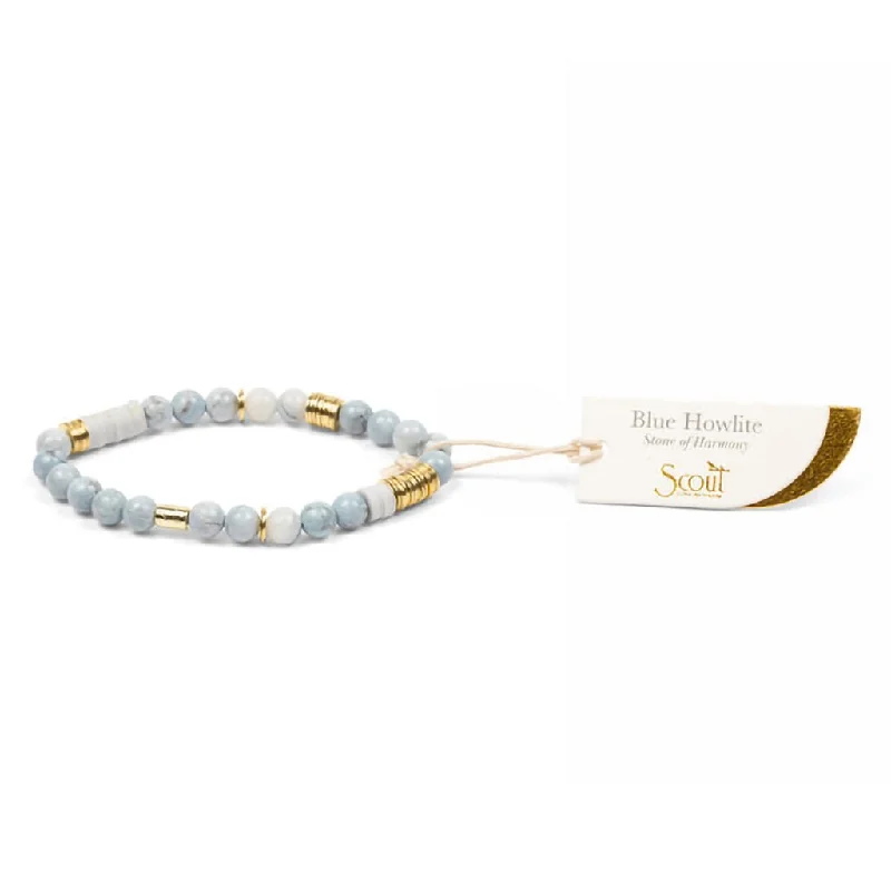 Scout Curated Wears : Intermix Stone Stacking Bracelet Blue Howlite  Stone of Harmony