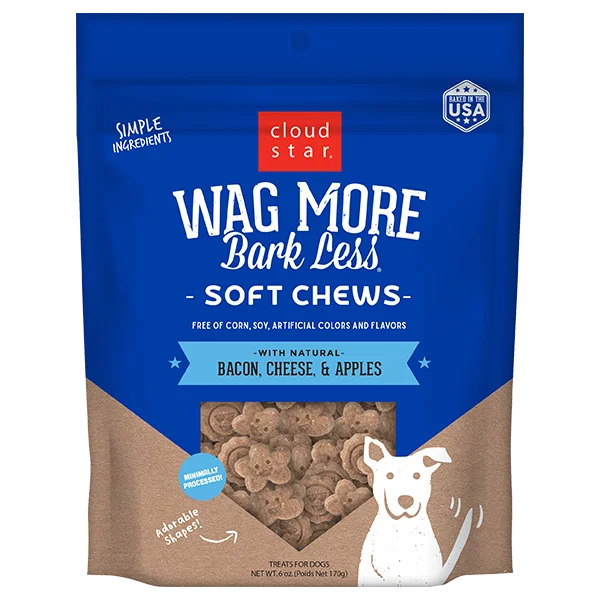 Cloud Star Wag More Bark Less Soft & Chewy Dog Treats with Bacon, Cheese & Apples, 6oz