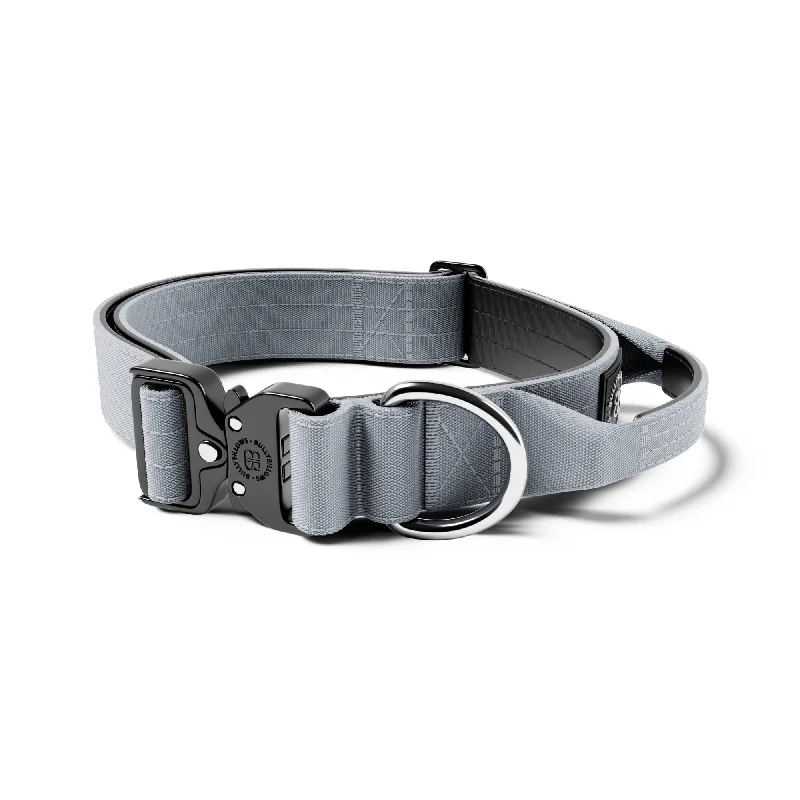 4cm Combat® Collar | With Handle & Rated Clip - Metal Grey