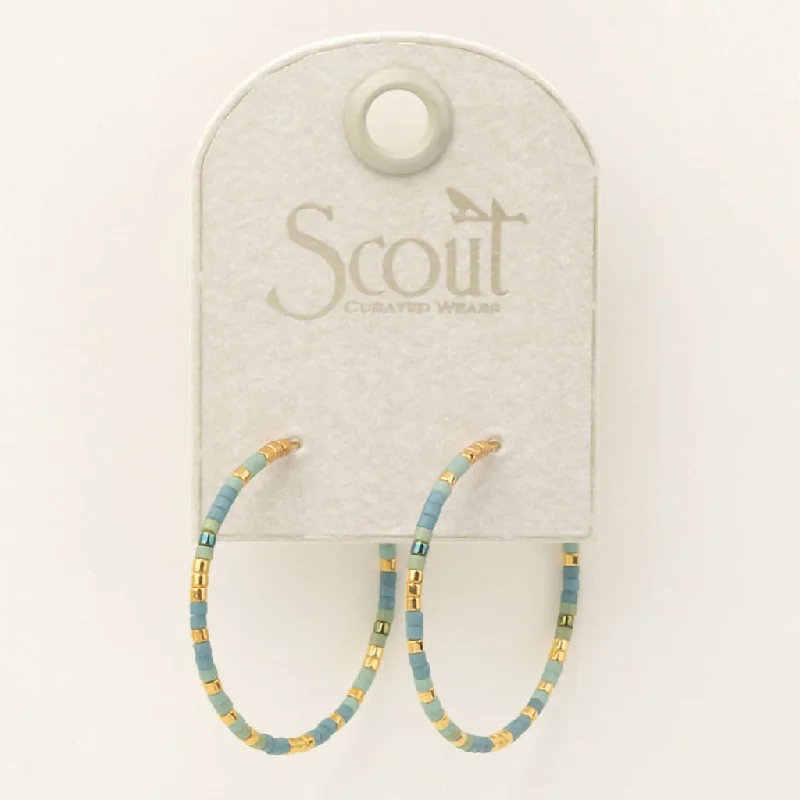 Scout Curated Wears : Chromacolor Miyuki Small Hoop - Turquoise Mint/Gold