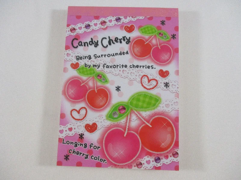 Cute Kawaii HTF Vintage Collectible Kamio Candy Cherry 4 x 6 Inch Notepad / Memo Pad - Stationery Designer Paper Collection