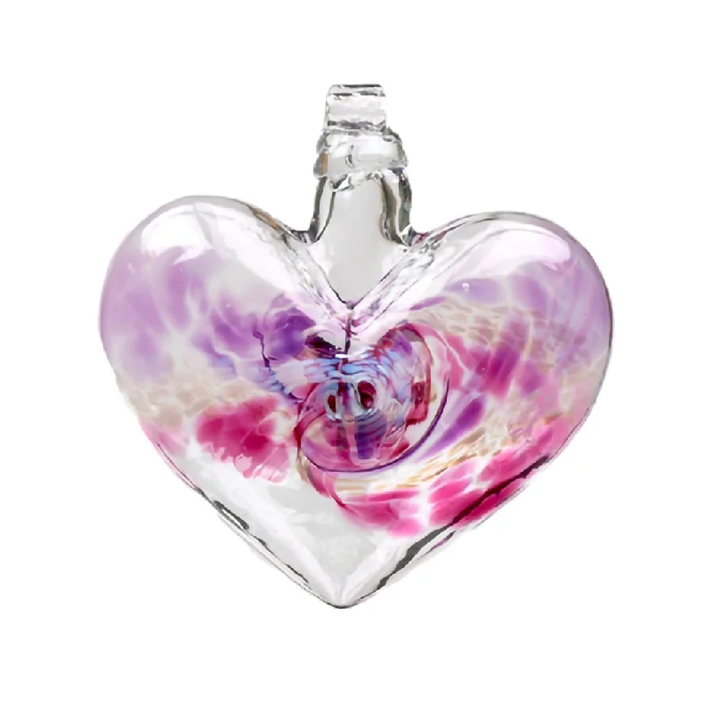 Kitras :  Van Glow Heart -Purple Pink  Glass Ornament