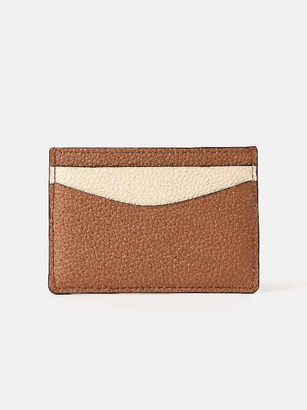 The Card Case - Tan & Clay Madras Grain