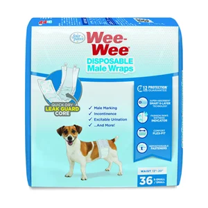 Wee-Wee® Disposable Male Dog Wraps 36 Count