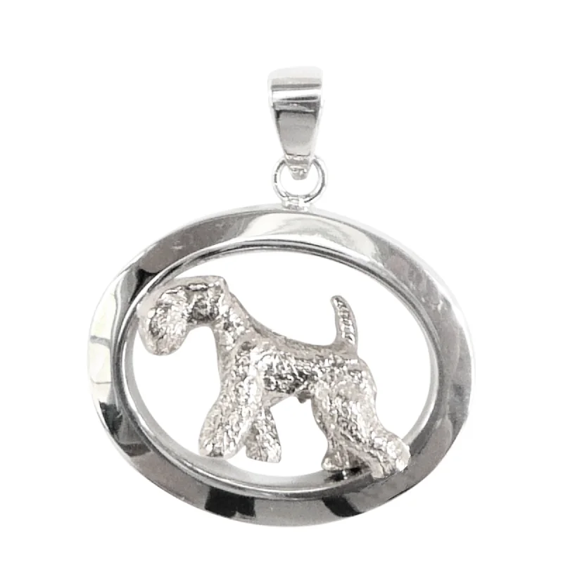 Lakeland Terrier in Sterling Silver Classic Oval Pendant