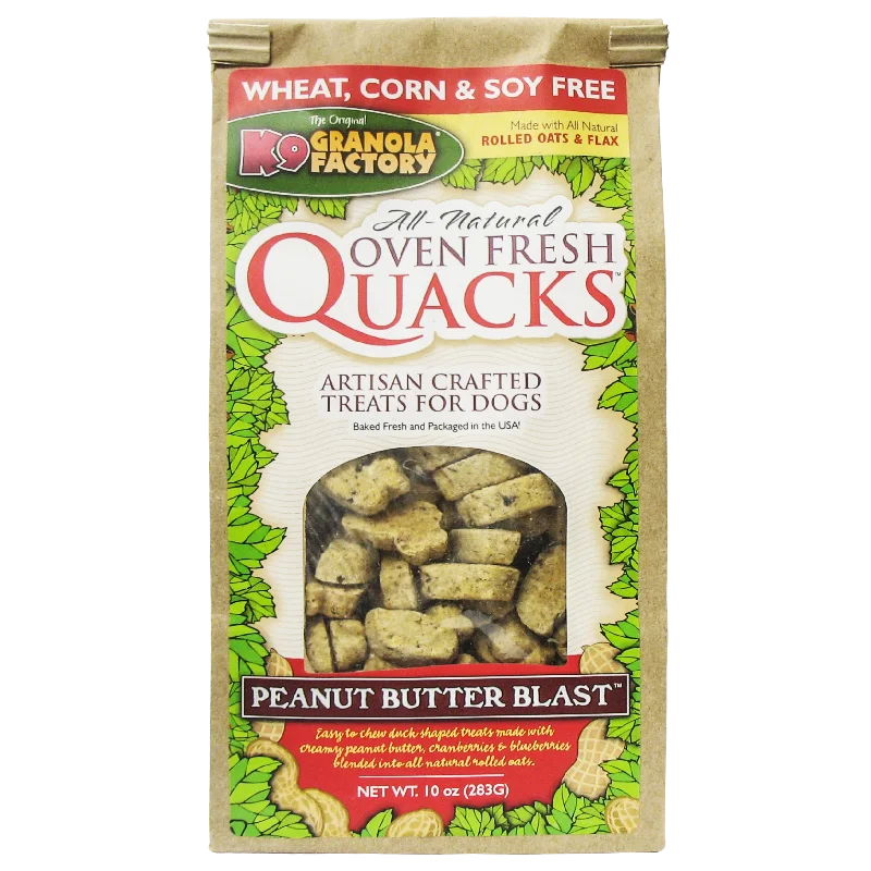 K9 Granola Factory Oven Fresh Quacks Peanut Butter Blast Dog Treats