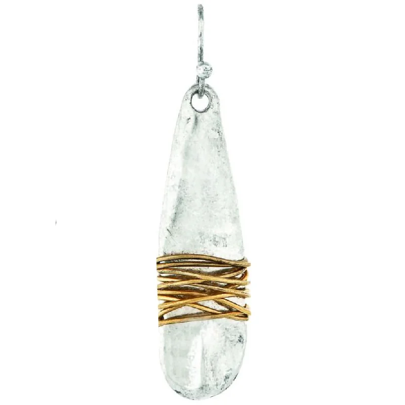 Rain :  Silver Wire Wrapped Long Drop Earring