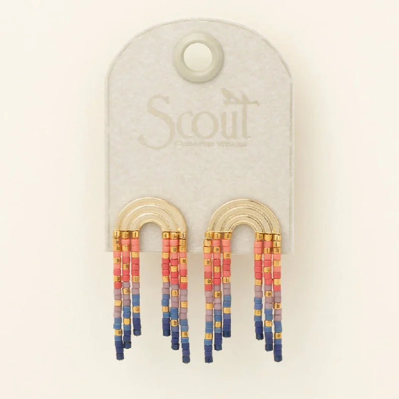 Scout Curated Wears : Chromacolor Miyuki Rainbow Fringe Earring - Multi/Gold