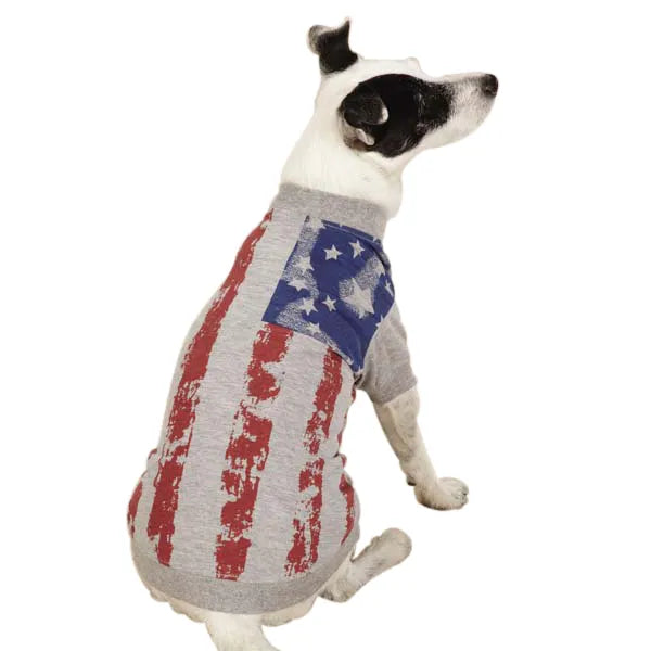 ZACK & ZOEY AMERICA'S PUP FLAG PRINT DOG TEE