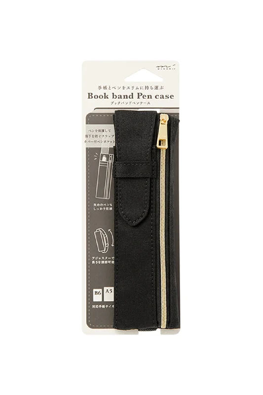 Midori Book Band Black Pen Case