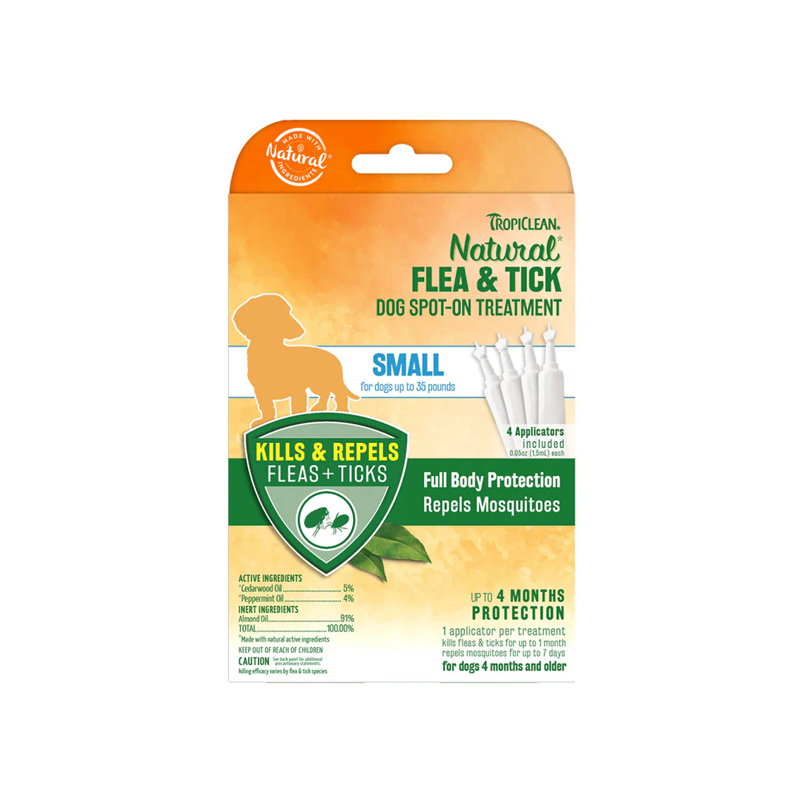 TROPICLEAN FLEA & TICK SPOT ON K9 4ct