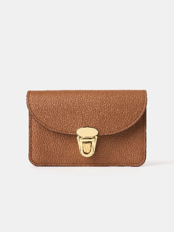 The Small Push Lock Purse - Tan & Clay Madras Grain