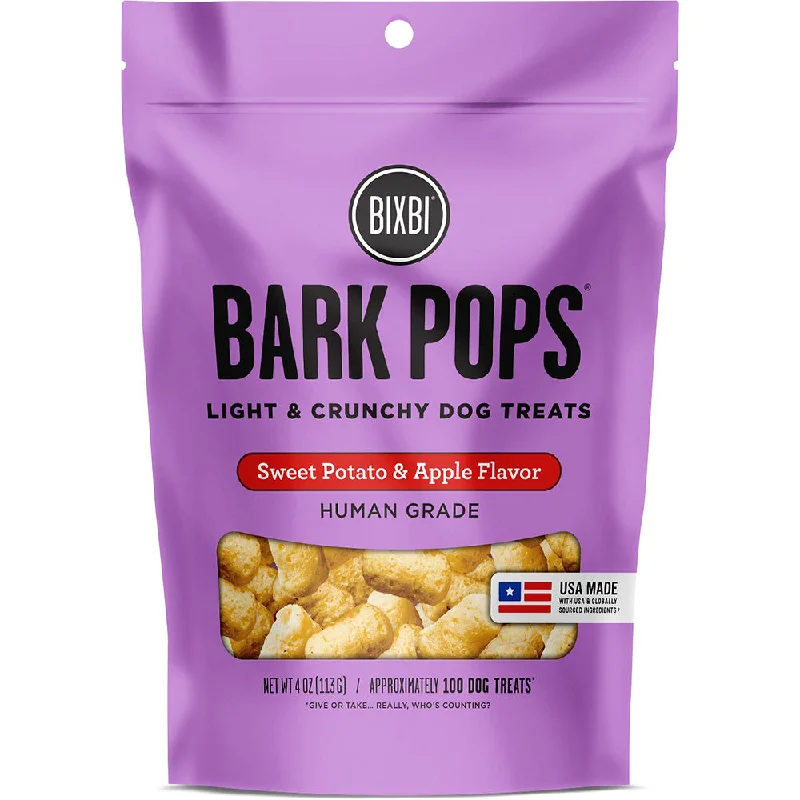 Bixbi Bark Pops Sweet Potato & Apple Flavor Light & Crunchy Dog Treats, 4-oz bag