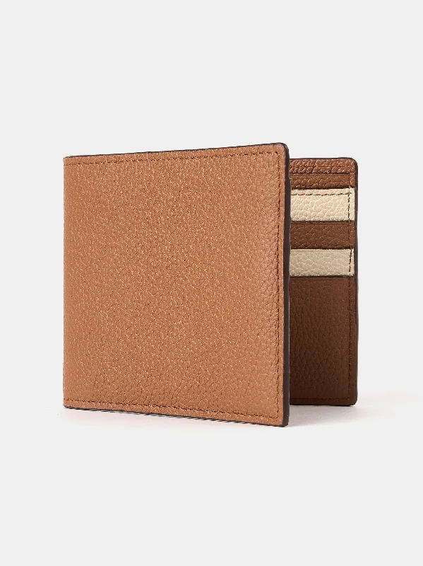 The Billfold Wallet - Tan & Clay Madras Grain