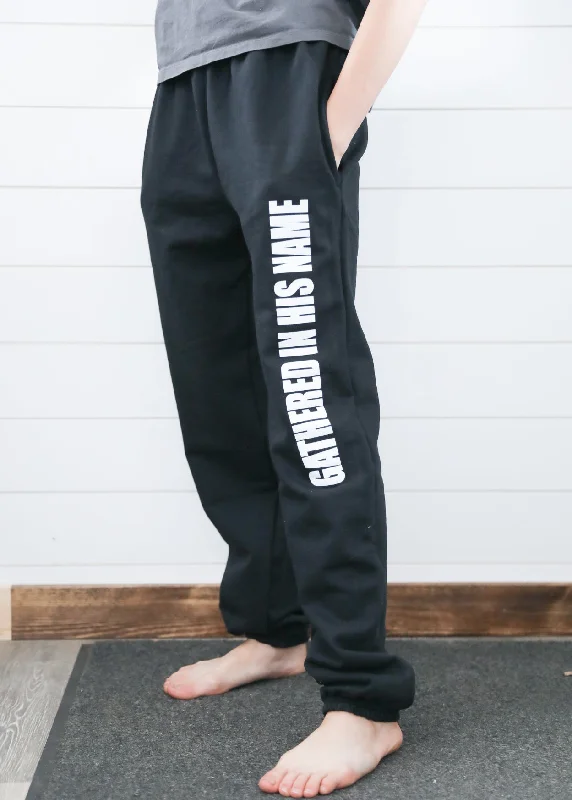 Gathered In His Name Sweatpants (Black)