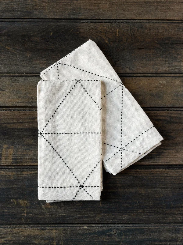 Graph Napkin Set in Bone