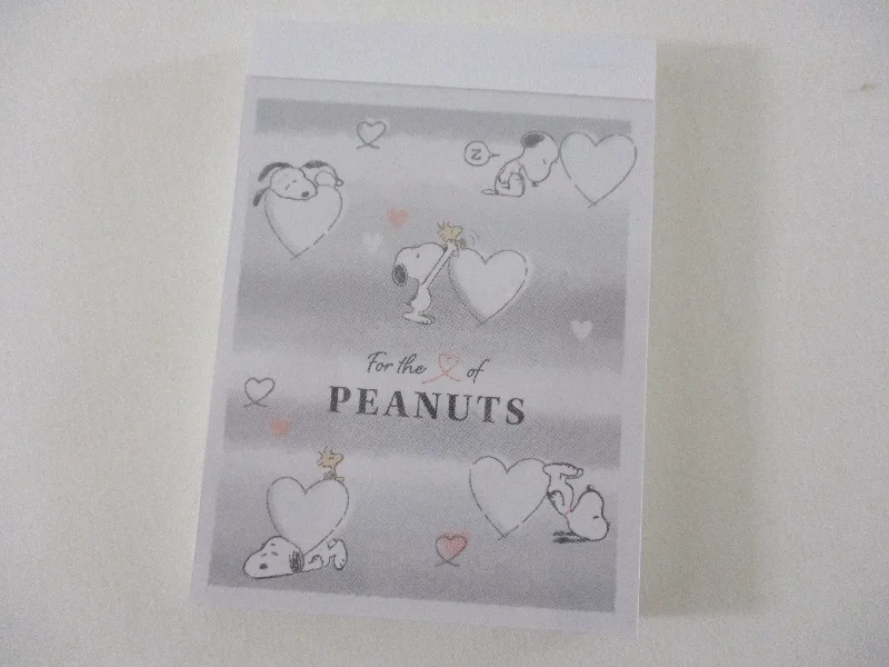 Cute Kawaii Peanuts Snoopy Mini Notepad / Memo Pad Kamio - C Love of Peanuts - Stationery Designer Paper Collection