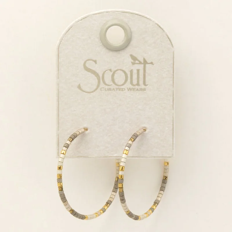 Scout Curated Wears : Chromacolor Miyuki Small Hoop - Pewter Multi/Gold