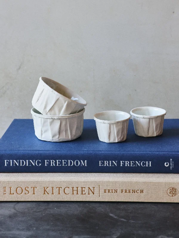 Porcelain 'Paper' Condiment Cups - in 2 sizes