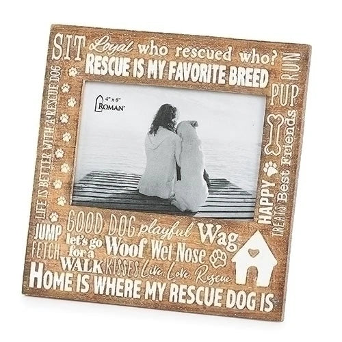 ROMAN RESCUE DOG WORD FRAME 4X6