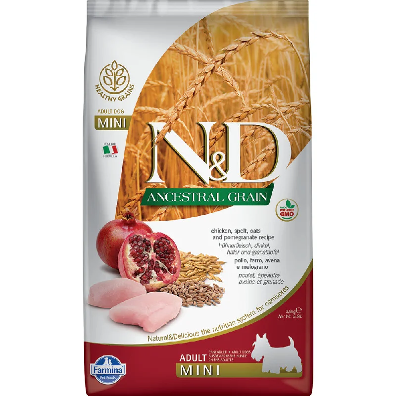 Farmina N&D Ancestral Grain Chicken & Pomegranate Recipe Adult Mini Dry Dog Food