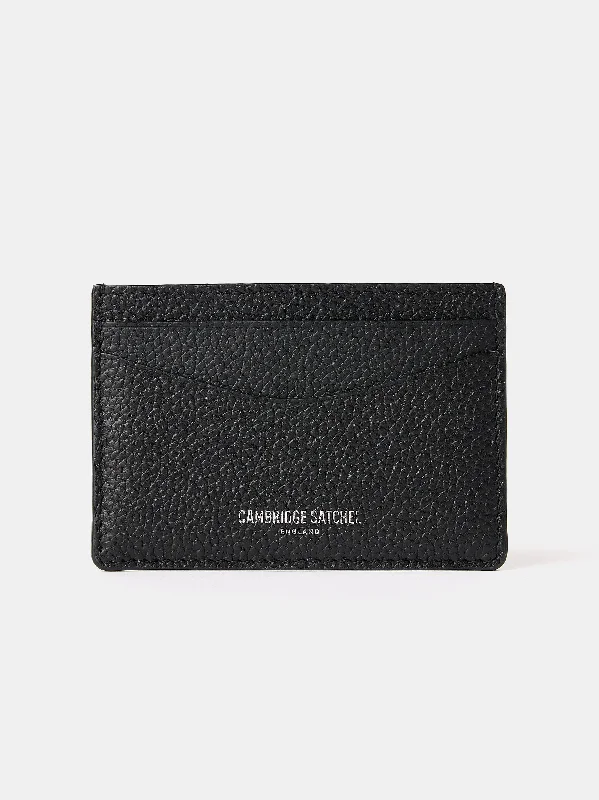 The Card Case - Black Madras Grain