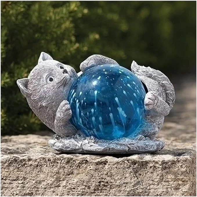 ROMAN CAT SOLAR LIGHT STATUE