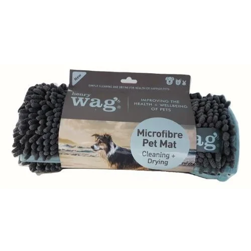 Henry Wag Microfibre Noodle Mat - Grey Large 86 x 76cm