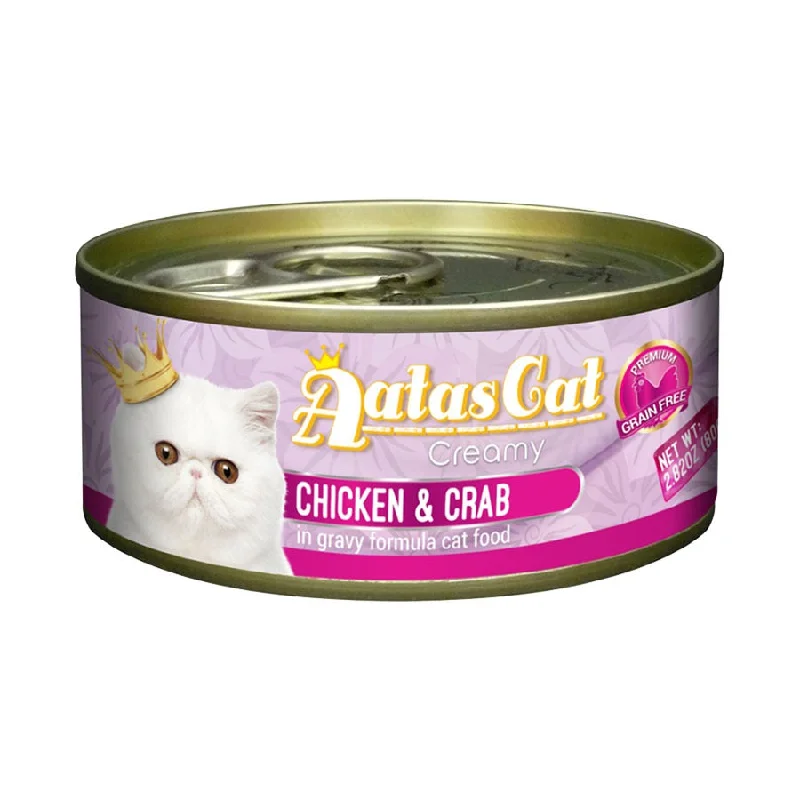 Aatas Cat Creamy Chicken & Crab In Gravy Canned Cat Food