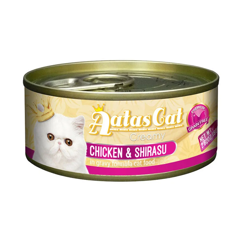 Aatas Cat Creamy Chicken & Shirasu In Gravy Canned Cat Food